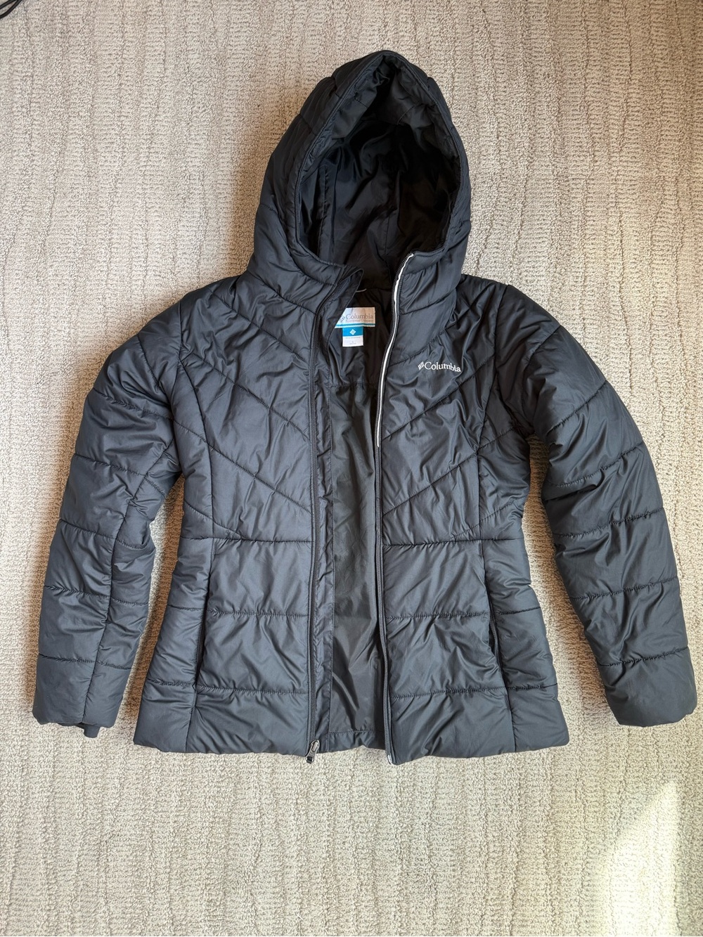 Columbia Kids Black Hooded Quilted Puffer Jacket